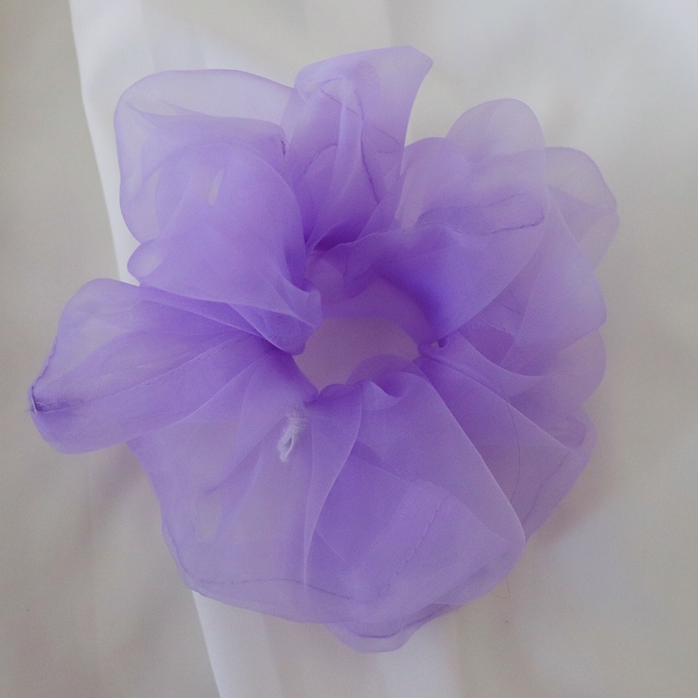 Oversized Chiffon Scrunchie in Purple